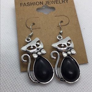 Cat EARRINGS - Antique stone